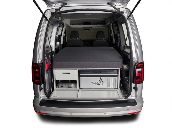 Campingbox COMO Camper 35 im Caddy Maxi mit Matratze und Kühlbox